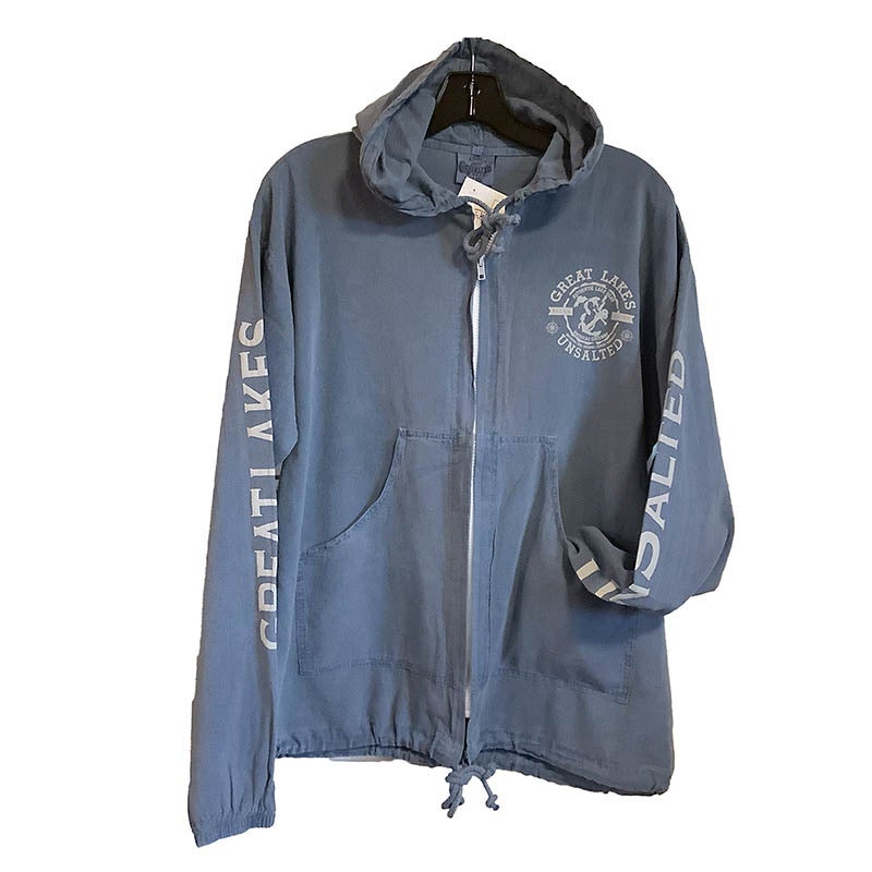Great Lakes Unsalted Full Zip Casual Cotton Hoodie in Adult Sizes