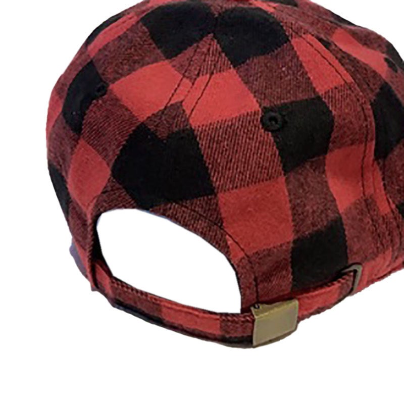 Armycrew Plaid Design Flat Bill Snapback Cap - Black & Red, One Size Fits Most With Adjustable Snapback - View #8
