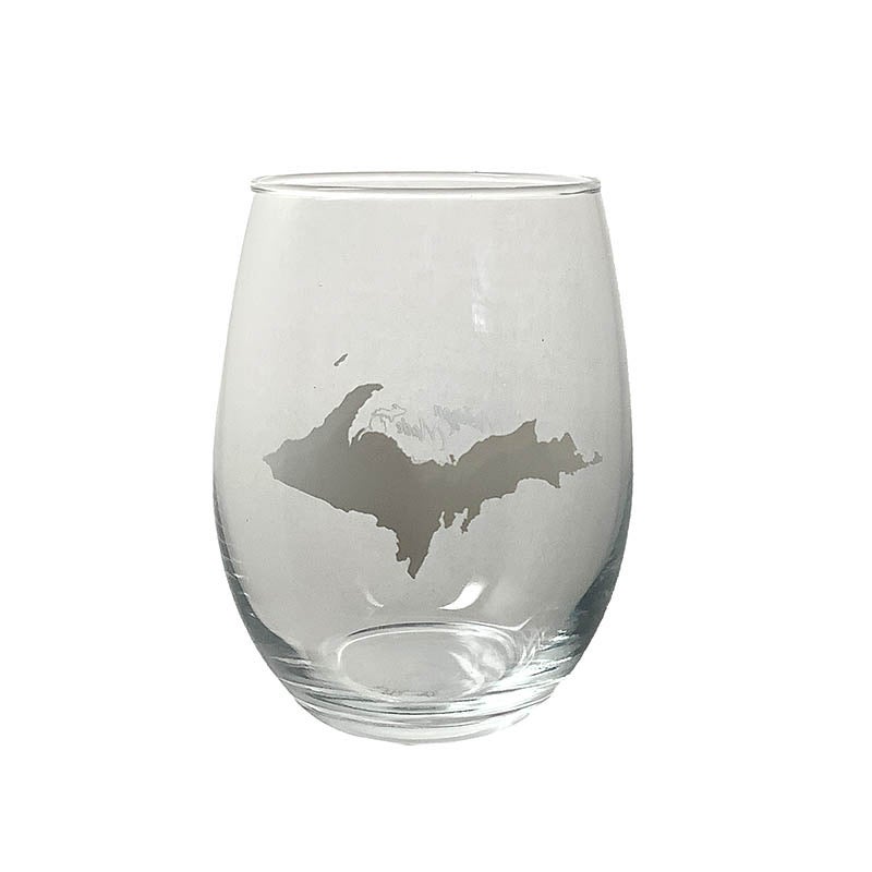 Stemless Wine Glasses with Upper Peninsula Designs | Michigan Made